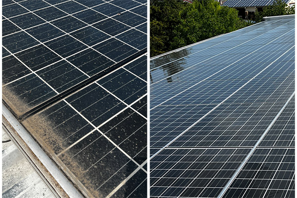 Solaranlagenreinigung vorher nachher